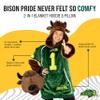 Plushible Wearable Blanket Hoodie - Oversized North Dakota State University Bison Mascot Long Sleeve Sweatshirt Pocket - 2-in-1 Oversized Hoodie Blanket Pillow - Cozy Snugible Gifts for Men and Women view 2