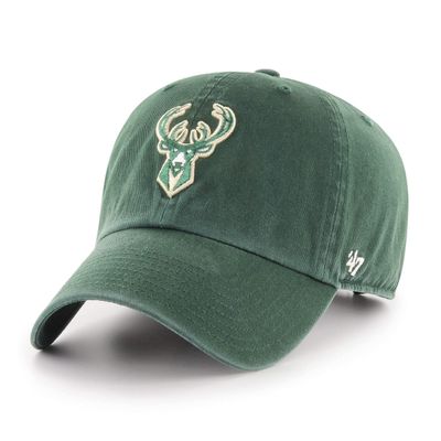 '47 NBA Unisex-Adult Clean Up Adjustable Hat Cap One Size Fits All (Milwaukee Bucks) Multi