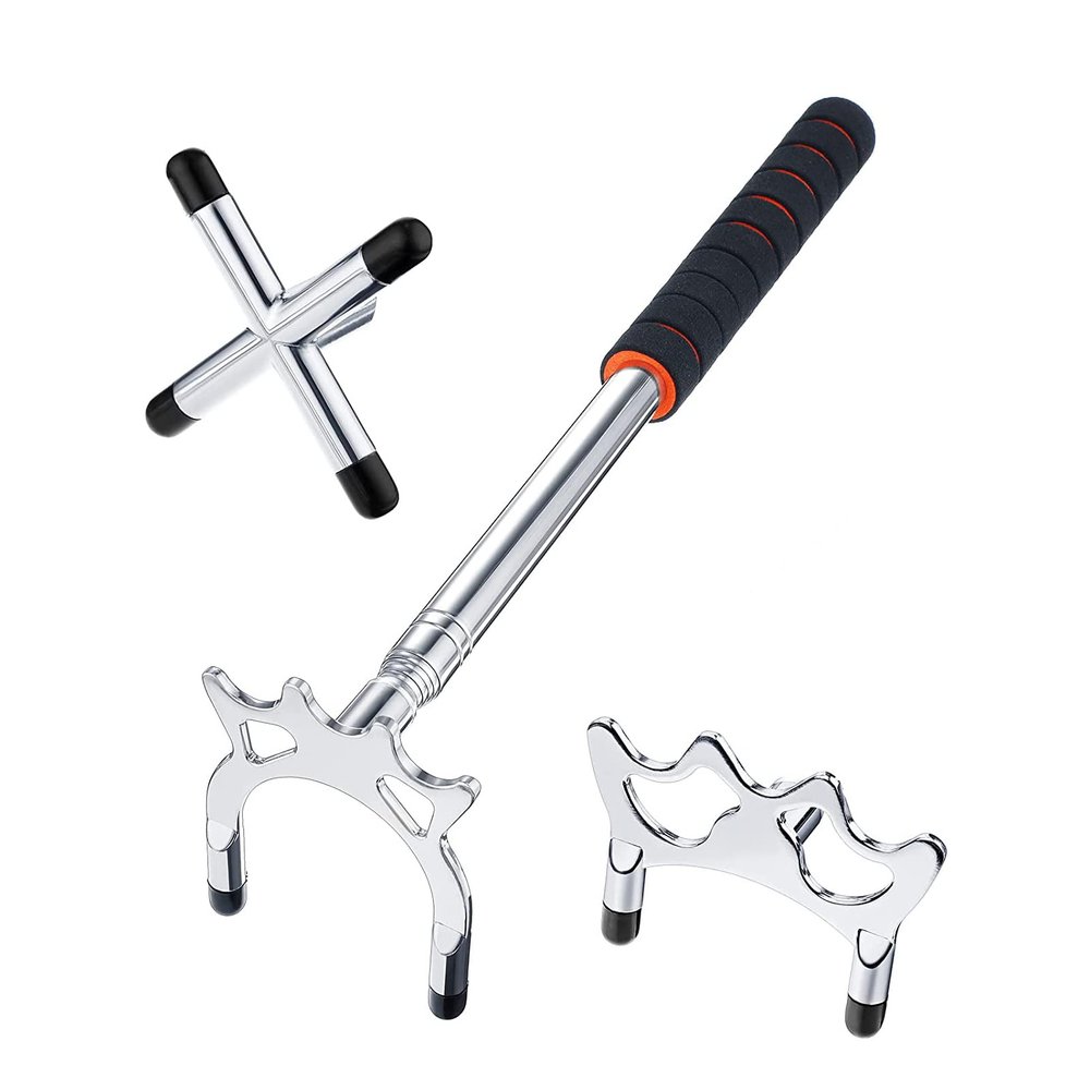 Scott Edward Retractable Billiards Bridge Pool Stick with 3 Pieces Removable Bridge Head,Stainless Steel Material Billiards Pool Accessory for Pool Table
