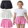 3 Pack Girls Flowy Shorts with Spandex Liner 2-in-1 Youth Butterfly Skirts for Fitness, Running, Sports (Set 2, X-Large) view 1