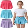 3 Pack Girls Flowy Shorts with Spandex Liner 2-in-1 Youth Butterfly Skirts for Fitness, Running, Sports (Set 4, Medium view 1