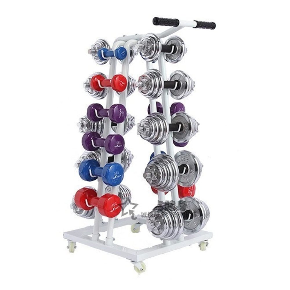 BELUND Dumbbell Rack Steel Dumbbell Bench Fitness Equipment Storage Rack with Universal Wheels, Suitable for Home Gym, Load-Bearing 440lbs,Stand Only