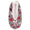 BambooMN Adult Women's Soft Fuzzy Furry Home Non-Slip Lined Slipper Socks, Travel Indoor House Slippers, Grey Hearts, Small, 1 Pair view 3