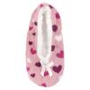 BambooMN Adult Women's Soft Fuzzy Furry Home Non-Slip Lined Slipper Socks, Travel Indoor House Slippers, Pink Hearts, Extra Large, 1 Pair view 2