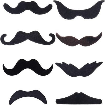 Chochkees 18 Halloween Fake Mustaches Bulk Self Adhesive Novelty Mustaches Stickers French Pirate Detective Beard Costume Face Stickers for Halloween Mexican Fiesta Party Favors