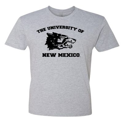 University of New Mexico Apparel UNM Lobos Vintage Wolf Lobo Louie Shirt Premium Super Soft Heather Light Grey T Shirt Comfy Tee for Men and Women (X-Large)