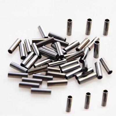100PCS Single Barrel Crimp Sleeves Copper Tube Fishing Line Rigging Tackle Wire Rope Clips Tube Connector Fishing Wire Sleeves 1.8mm