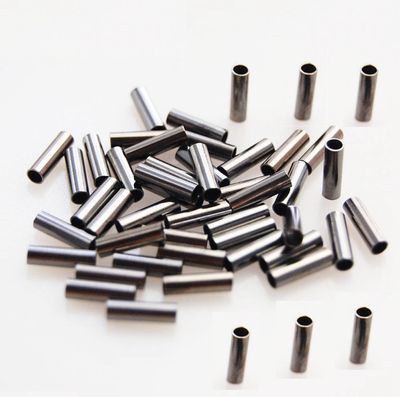 100PCS Single Barrel Crimp Sleeves Copper Tube Fishing Line Rigging Tackle Wire Rope Clips Tube Connector Fishing Wire Sleeves 1.2mm