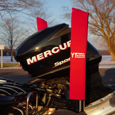 Motor Sock Shallow Water Anchor Traveling Cover - Minnkota Raptor 8 Feet (Starboard Side) (Red)