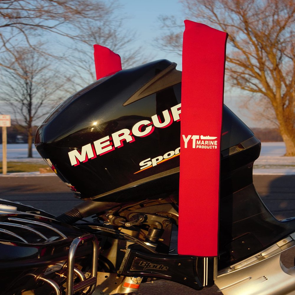 Motor Sock Shallow Water Anchor Traveling Cover - Minnkota Raptor 8 Feet (Starboard Side) (Red)