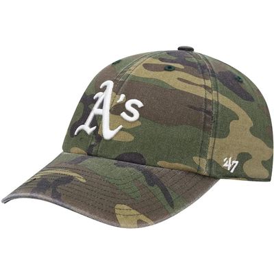 47 Oakland Athletics Camouflage Clean Up Adjustable Cap - MLB, Adjustable, Camo Relaxed Fit Baseball Hat