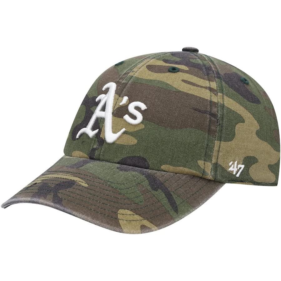 47 Oakland Athletics Camouflage Clean Up Adjustable Cap - MLB, Adjustable, Camo Relaxed Fit Baseball Hat