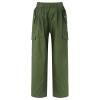 Jizyo Kids Girls Cotton Cargo Jogger Pants for Hip Hop Jazz Dance Elastic Waist Hiking Trousers with Pockets Streetwear Army Green Type B 13-14 Years view 1