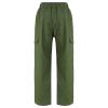 Jizyo Kids Girls Cotton Cargo Jogger Pants for Hip Hop Jazz Dance Elastic Waist Hiking Trousers with Pockets Streetwear Army Green Type B 13-14 Years view 2