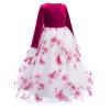 Flower Girl Velvet Dress 3/4 Sleeve Butterfly Princess Maxi Dresses Girls Wedding Bridesmaid Dance Party First Communion Formal Ball Gown Fall Winter Princess Dress Hot Pink-Butterfly 13-14 Years view 2