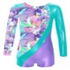 Daenrui Kids Girls Gymnastics Leotards Long Sleeve Dance Biketards Shorts Unitards Active Tumbling Outfits Type+B 14 Years view 1
