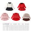 Toddler Baby Girls Outfit Knitted Buttons Sweater Tops Mini Skirt Bowknot Ruffle Long Sleeve Autumn Winter Clothes Set Pleated Skirt Dress Fall Winter Outfits Clothes Set Red-Polka Dots 18-24 Months view 3