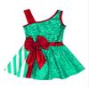 Moily Kids Girls Christmas Dance Sequins Figure Skating Dress Tutu Ballet Leotard Holiday Party Fancy Striped Green C 12 Years view 3