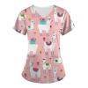 Animal Print Scrub Tops Dog Grooming Smocks Cute Scrub Tops for Women Pattern Dinosaur Scrubs for Women Set Cute Scrubs for Women Dog Scrub Tops Dog Print Scrubs for Women Dog Grooming view 1