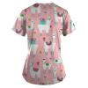 Animal Print Scrub Tops Dog Grooming Smocks Cute Scrub Tops for Women Pattern Dinosaur Scrubs for Women Set Cute Scrubs for Women Dog Scrub Tops Dog Print Scrubs for Women Dog Grooming view 2