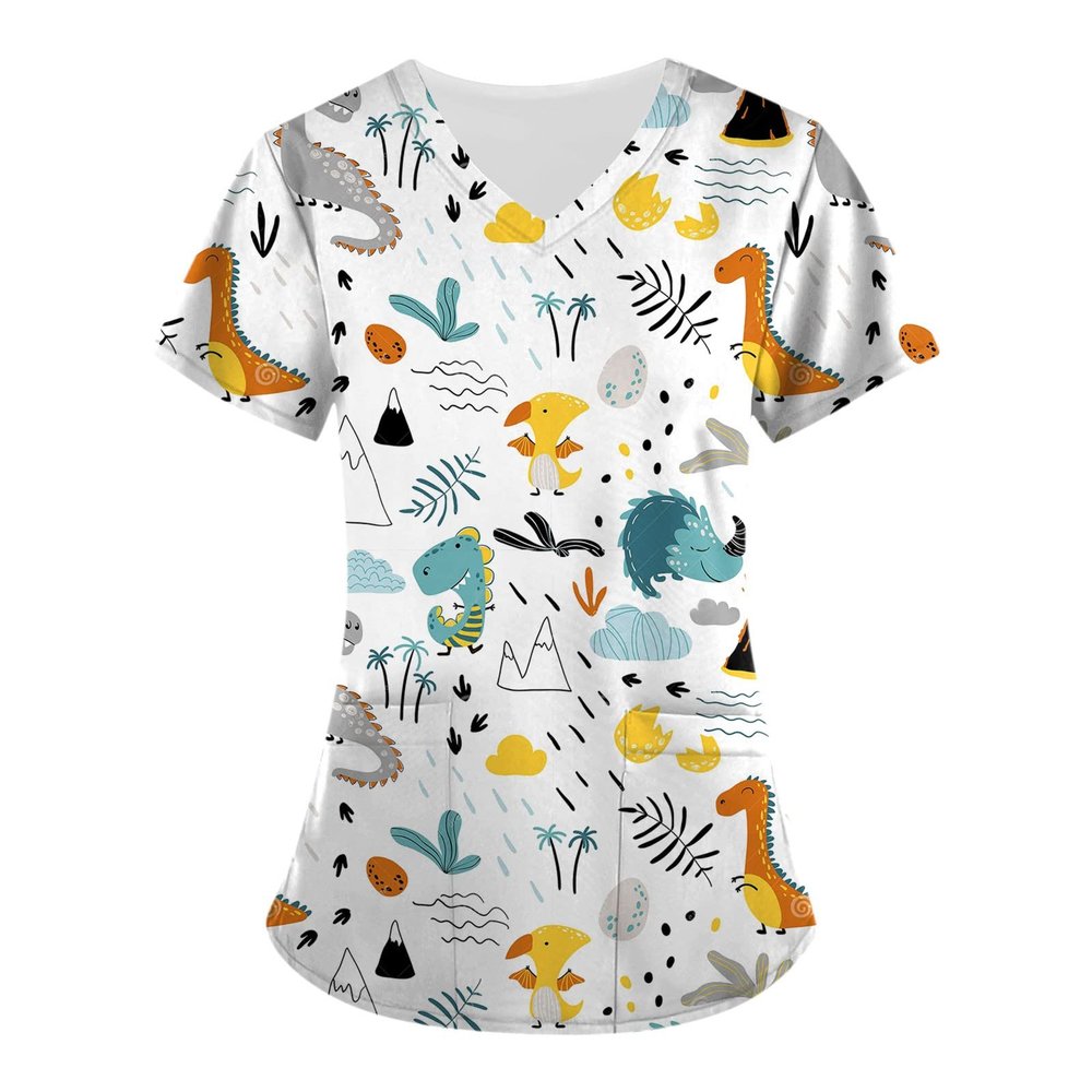 Size Scrubs Scrub Top Dog Print Dog and Cat Scrubs Cute Women's Scrubs Printed Tops Cute Scrub Tops Cute Scrub Tops Holiday Women Animal Scrubs for Women Nursing Scrubs Animals Prints Cat
