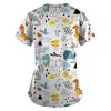 Size Scrubs Scrub Top Dog Print Dog and Cat Scrubs Cute Women's Scrubs Printed Tops Cute Scrub Tops Cute Scrub Tops Holiday Women Animal Scrubs for Women Nursing Scrubs Animals Prints Cat view 2