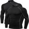 2/3 Pack Men's Compression Shirts Long Sleeve Workout Shirts Mock Turtleneck Athletic Base Layer Active Undershirts Tops view 1
