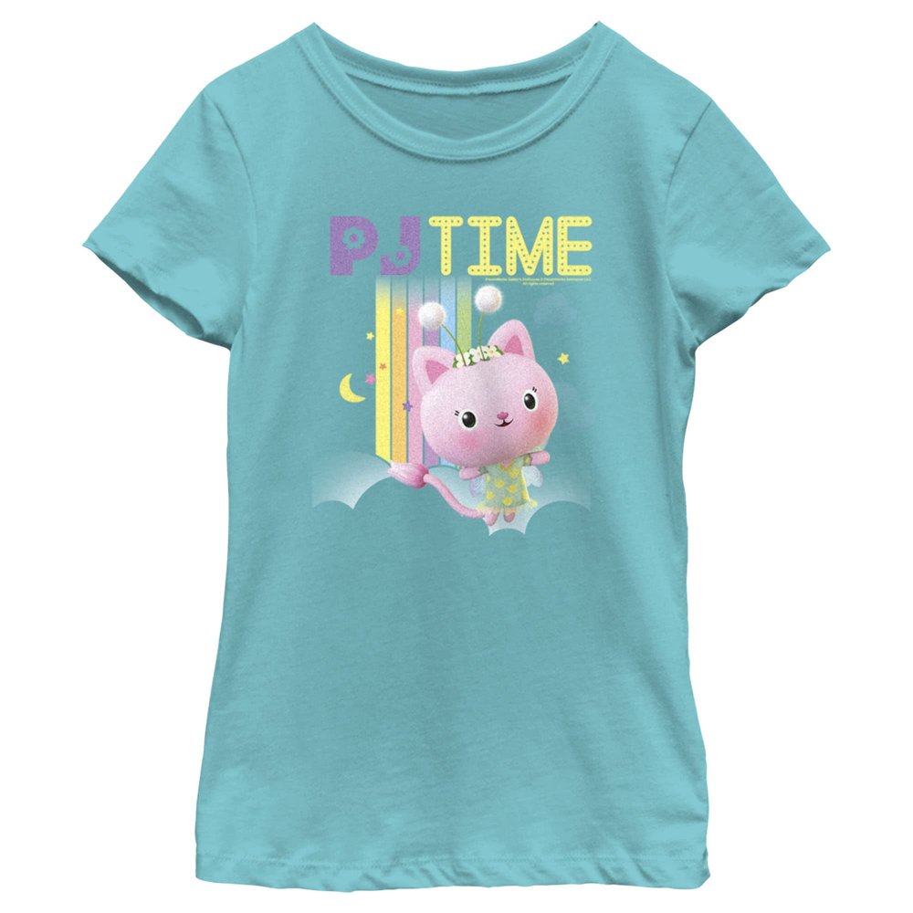 Fifth Sun Gabby's Dollhouse PJ Time Girls Short Sleeve Tee Shirt, White