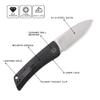 Petrified fish PFE05 Flavorist,3.15" K110 Satin Blade, 94g Micarta Handle Front Flipper Liner lock Folding knife (Black-S) view 2