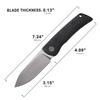 Petrified fish PFE05 Flavorist,3.15" K110 Satin Blade, 94g Micarta Handle Front Flipper Liner lock Folding knife (Black-S) view 3