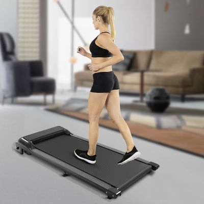 2 in 1 Under Desk Treadmill, 2.25HP Electric Treadmill Walking Jogging Machine for Home Office, Compact Electric Running Machine with Remote Control LED Display (Black)