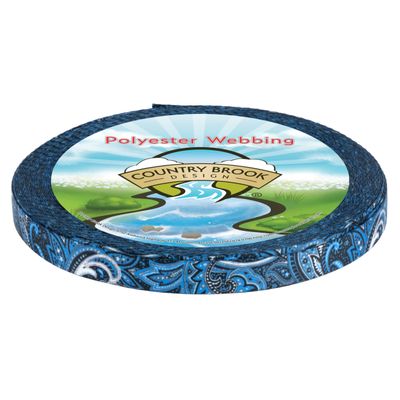 Country Brook Design - Blue Paisley Photo Quality Polyester (1/2 Inch, 50 Yards)