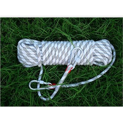 10mm Climbing Rope Outdoor Static Rock Rope High Strength Safety Rappelling Rope 32ft 66ft 131ft 262ft 525ft Heavy Duty Rope for Hiking Mountaineering Training Rescue Fire Escape ( Color : White , Siz
