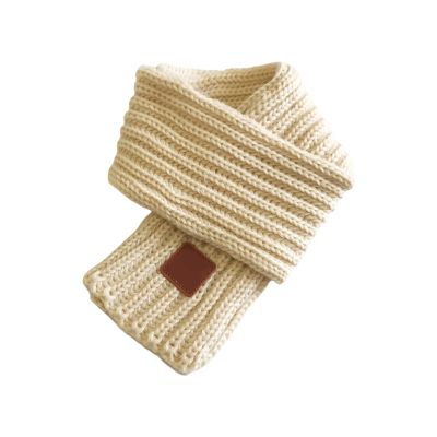 leasote Boys Girls Scarf Thick Daily Wear Short Coldproof Knitting Scarf compatible with Outdoor Beige