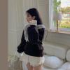 UICIOP Korean Casual Knitwear Women's Solid Color Fried Dough Twist Open Neck Pullover Women's Sweet Cute Sweater (Coffee,one Size,One Size) view 4