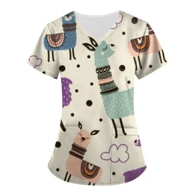 Animal Print Scrub Tops for Women Cute Scrub Top Nurse Scrubs Animal Print Cat Print Scrub Tops for Women Dog Print Scrub Tops for Women Animal Print Scrubs Dinosaur Scrubs Cat Scrubs Cute
