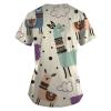 Animal Print Scrub Tops for Women Cute Scrub Top Nurse Scrubs Animal Print Cat Print Scrub Tops for Women Dog Print Scrub Tops for Women Animal Print Scrubs Dinosaur Scrubs Cat Scrubs Cute view 2