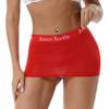 Shinsto Women's Micro Mini Skirts Sheer See Through Pencil Skirt Bodycon Rave Festival Skirts Red One Size view 2