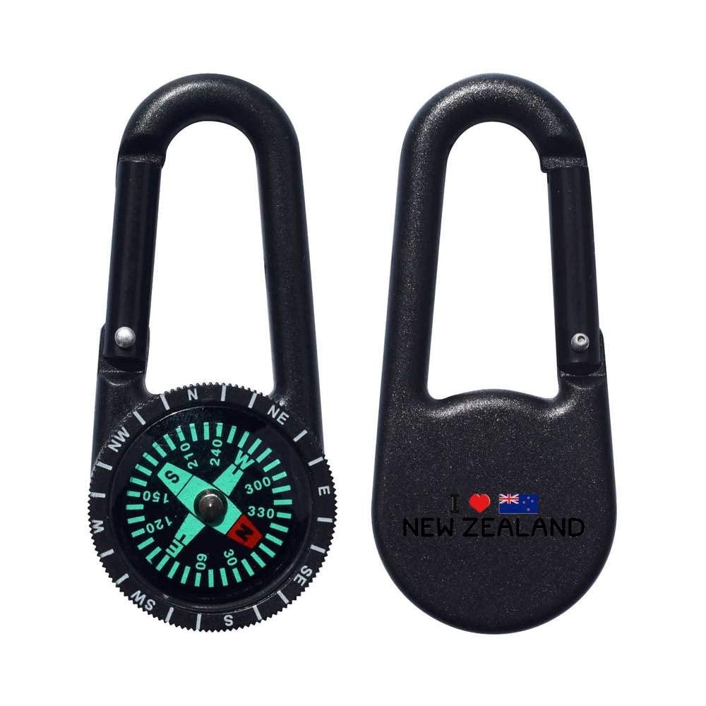 Azeeda 'I Love New Zealand' Compass Keyring (KC00021969)