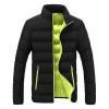 QWENTMTNTY Men's Lightweight Puffer Jackets Hoodie Slim Fit Thermal Warm Down Coat Contrast Color Fashion Hooded Windbreaker view 1