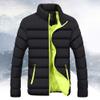 QWENTMTNTY Men's Lightweight Puffer Jackets Hoodie Slim Fit Thermal Warm Down Coat Contrast Color Fashion Hooded Windbreaker view 2
