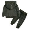 MYGBCPJS Little Kids 2Pcs Hooded Outfits Set Girls Boys Velvet Sweatshirt Pants Velour Tracksuits view 2
