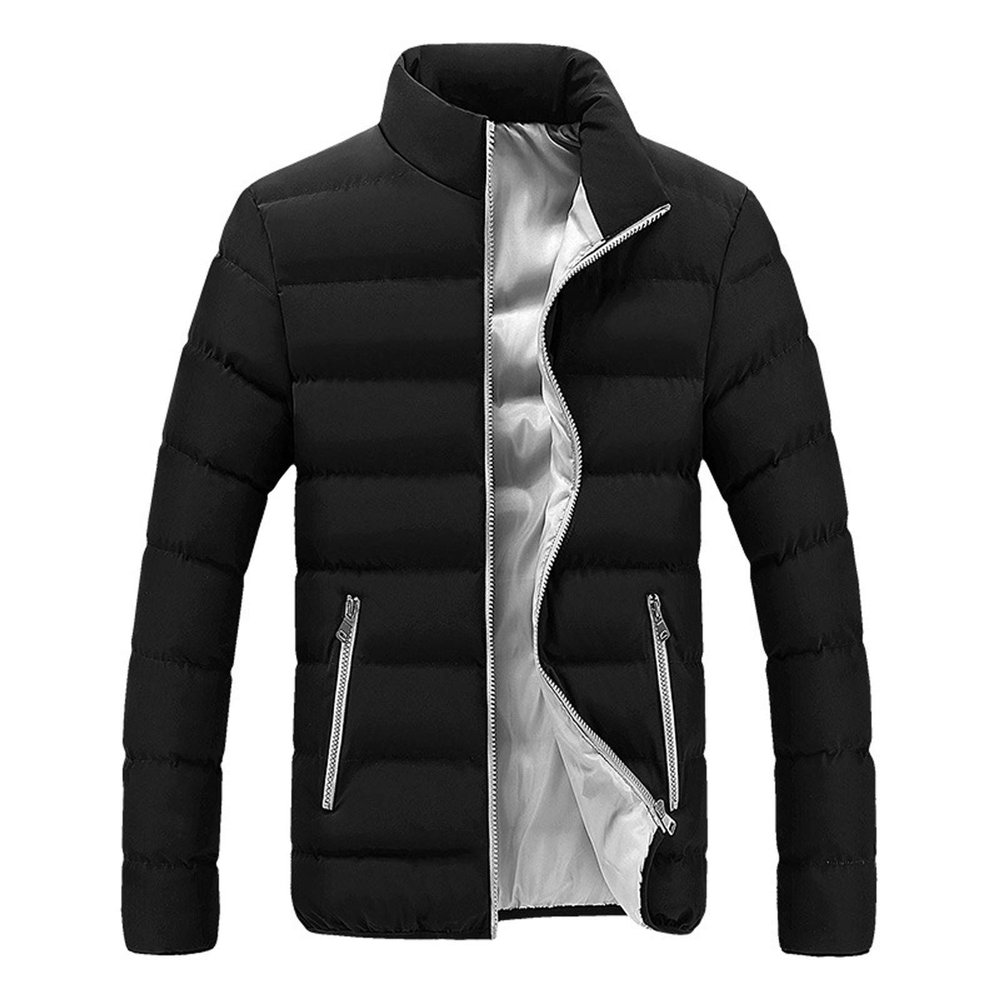 QWENTMTNTY Men's Lightweight Puffer Jackets Hoodie Slim Fit Thermal Warm Down Coat Contrast Color Fashion Hooded Windbreaker
