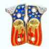 Grips for Beretta Gun Punisher USA Model with 24K Gold Plated, .925 Silver Plated and Blue, Red Resin Includes Screws view 1