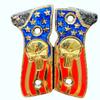 Grips for Beretta Gun Punisher USA Model with 24K Gold Plated, Black Nickel and Blue, Red Resin Includes Screws view 1