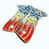 Grips for Beretta Gun Punisher USA Model with 24K Gold Plated, Black Nickel and Blue, Red Resin Includes Screws view 2