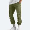 Mens Pants, Pants Men Loose Fit Cargo Pants Big and Tall Working Pants Men's Overalls Drawstring Multi Pocket Casual Pants Hiking Cotton Twill Combat Pants Work Pants Stretch (S, Green) view 2