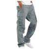 Cargo Work Pants, Mens Pants Joggers Khaki Pants Drawstring Multi Pocket Casual Pants Hiking Cotton Twill Combat Pants Track Tapered Pants (L, Gray) view 1