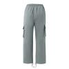 Cargo Work Pants, Mens Pants Joggers Khaki Pants Drawstring Multi Pocket Casual Pants Hiking Cotton Twill Combat Pants Track Tapered Pants (L, Gray) view 2