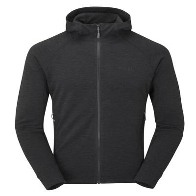 Rab Men's Nexus Hoody - Full-Zip Lightweight Fleece Jacket for Hiking & Climbing - Black - X-Large